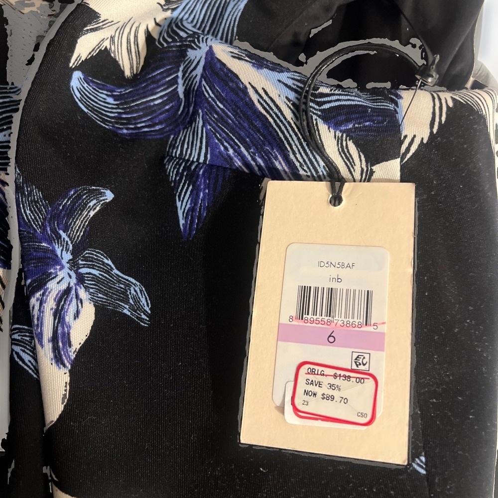 Ivanka Trump Ready-To-Wear Size 6 Dark Navy , Cornflower Blue And White Floral - Picture 7 of 8